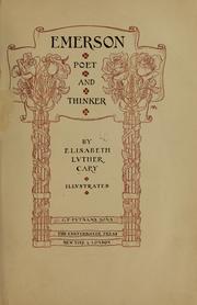 Cover of: Emerson, poet and thinker