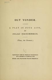 Cover of: Out yonder by Isaac Henderson, Isaac Henderson