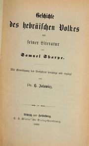 Cover of: Geschichte des hebräischen volkes und seiner literatur