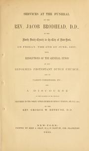 Cover of: A memorial of the Rev. Jacob Brodhead ... 1855