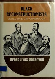 Cover of: Black reconstructionists. by Emma Lou Thornbrough