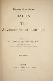 Cover of: The advancement of learning