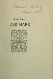 Cover of: Der Harz