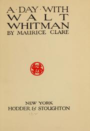 Cover of: A day with Walt Whitman
