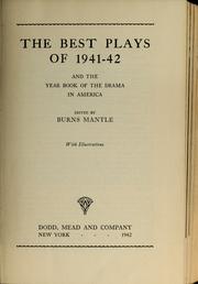 Cover of: The best plays of 1941-42 by edited by Burns Mantle