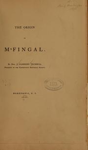 Cover of: The origin of M'Fingal. by James Hammond Trumbull