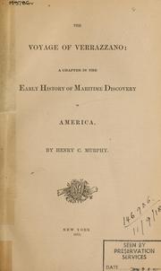 Cover of: The voyage of Verrazzano by Murphy, Henry Cruse, Murphy, Henry Cruse