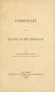 Cover of: A commentary on the Epistle to the Ephesians. by Christoph Ernst Luthardt