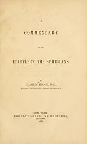 Cover of A commentary on the Epistle to the Ephesians
