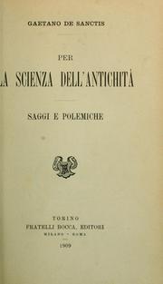 Cover of: Per la scienza dell'antichità: saggi e polemiche