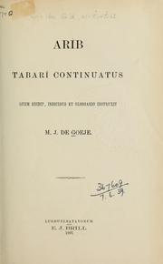 Cover of: Arîb Tabarî by 'Arīb ibn Sa'd al-Ḳurṭubī