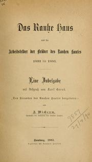 Cover of: Das Rauhe Haus und die Arbeitsfelder der Brüder des Rauhen Hauses 1833 bis 1883