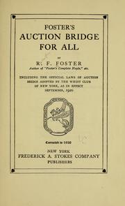Cover of: Foster's auction bridge for all