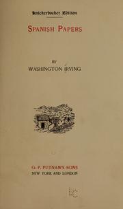 Cover of: Spanish papers by Washington Irving