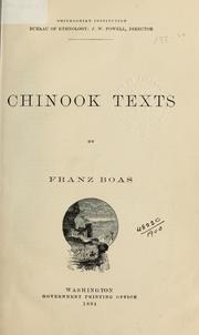 Cover of: Chinook texts by Franz Boas