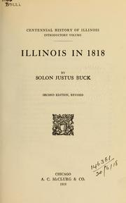 Cover of: Illinois in 1818 by Solon J. Buck