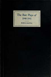 Cover of: The Best plays of 1940-41 by Burns Mantle