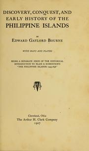 Cover of: Discovery, conquest, and early history of the Philippine Islands