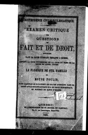 Cover of: Jurisprudence civile-ecclésiastique by Fabrique de Ste. Famille
