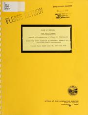 Cover of: State of Montana, Pine Hills School report on examinations of financial statements fiscal years ended June 30, 1977 and 1976