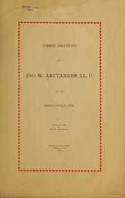 Cover of: Three orations