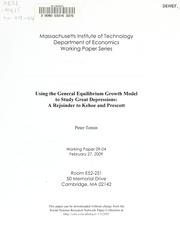 Using the general equilibrium growth model to study great depressions by Peter Temin