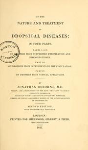 Cover of On the nature and treatment of dropsical diseases