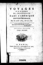 Cover of: Voyages de M. le marquis de Chastellux dans l'Amérique septentrionale dans les années 1780, 1781 & 1782