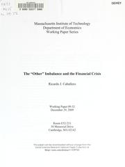 Cover of: The "other" imbalance and the financial crisis