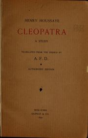 Cover of: Cleopatra: a study