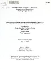 Cover of: Powerful women: does exposure reduce bias?