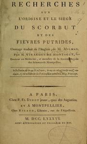 Cover of: Recherches sur l'origine et le siège du scorbut et des fièvres putrides