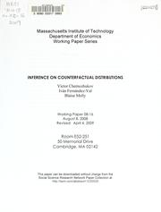 Cover of: Inference on counterfactual distributions by Victor Chernozhukov