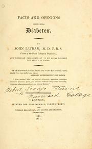 Cover of: Facts and opinions concerning diabetes