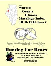 Early Warren County Illinois Marriage Records Book F 1813-1916 by Nicholas Russell Murray