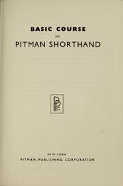 Cover of: Basic course in Pitman shorthand