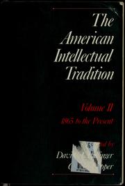 Cover of: The American intellectual tradition: a sourcebook