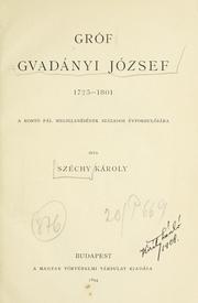 Cover of: Gróf Gvadányi József, 1725-1801: a Rontó Pál megjelenésének százados évfordulójára