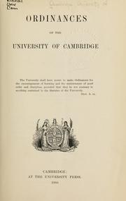 Cover of: Ordinances of the University of Cambridge ...