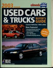 Cover of: Edmunds.com Used Cars and Trucks Buyer's Guide: 2003