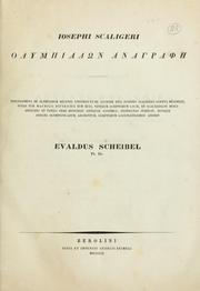 Cover of: Iosephi Scaligeri Olympiadōn anagraphē