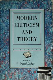 Cover of: Modern criticism and theory