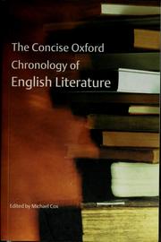 The concise Oxford chronology of English literature by Michael Cox