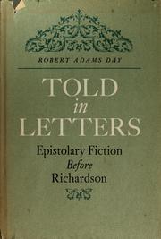 Cover of: Told in letters: epistolary fiction before Richardson.