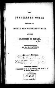 Cover of: The traveller's guide through the middle and northern states and the provinces of Canada