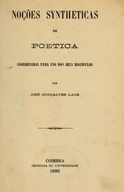 Cover of: Noções syntheticas de poetica by José Gonçalves Lage
