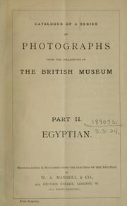 Cover of: Catalogue of a series of photographs, from the collections of the British Museum