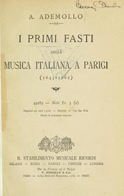 Cover of: I primi fasti della musica italiana a Parigi (1645-1662)