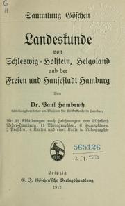 Cover of: Landeskunde von Schleswig-Holstein, Helgoland und der Freien und Hansestadt Hamburg ...