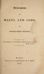 Cover of: Description of Malta and Gozo